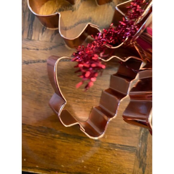 Set Of 4 Copper Cookie Cutters - Gingerbread Candy Cane & Tree Shapes - Picture 5 of 5